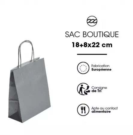 50 Sacs Kraft Tendance 18+8x22 ARGENT / 21328