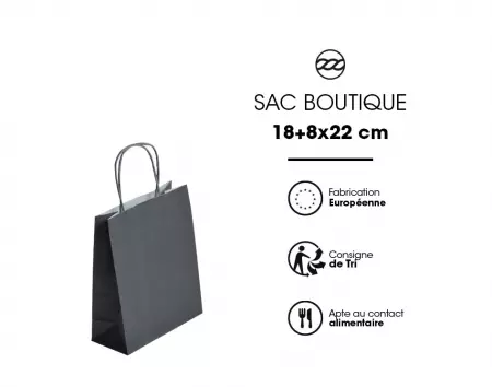 50 Sacs Kraft Tendance 18+8x22 GRIS / 21330