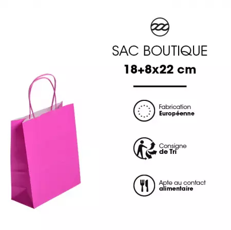 50 Sacs Kraft Tendance 18+8x22 ROSE / 21372