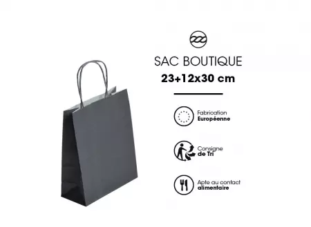50 Sacs Kraft Tendance 23+12x30 GRIS / 21331