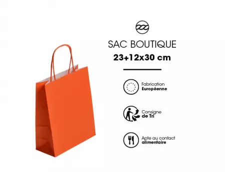 50 Sacs Kraft Tendance 23+12x30 ORANGE / 21367