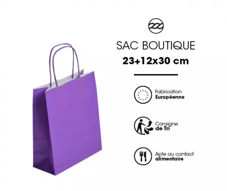 50 Sacs Kraft Tendance 23+12x30 VIOLET / 21364