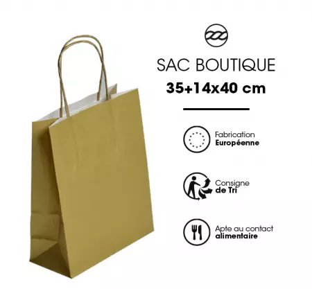 50 Sacs Kraft Tendance 35+14x40 OR / 21334