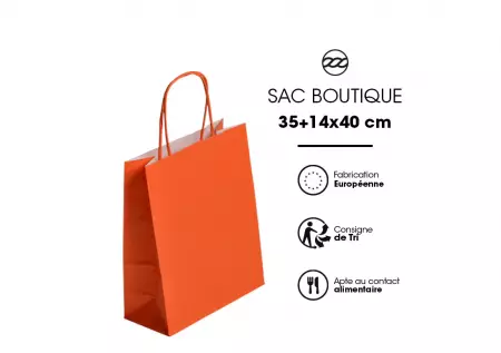 50 Sacs Kraft Tendance 35+14x40 ORANGE / 21368