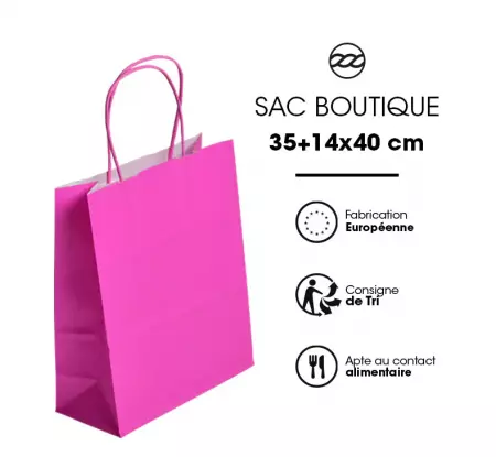50 Sacs Kraft Tendance 35+14x40 ROSE / 21374