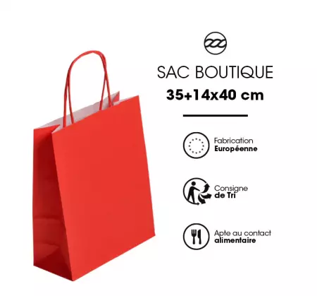 50 Sacs Kraft Tendance 35+14x40 ROUGE / 21281