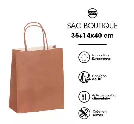 50 Sacs Kraft Tendance 35+14x40 TERRACOTA / 21414