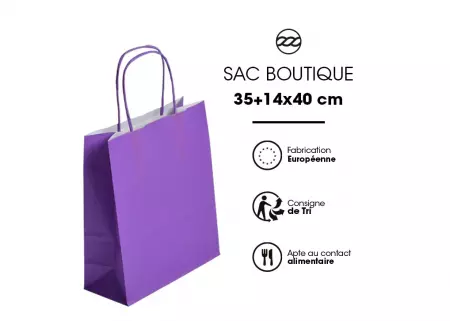 50 Sacs Kraft Tendance 35+14x40 VIOLET / 21365
