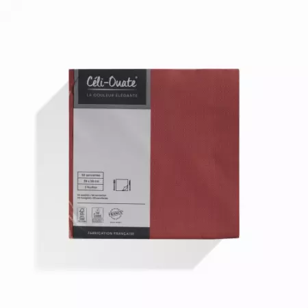 50 Serviettes C&eacute;liouate 38x38 BORDEAUX