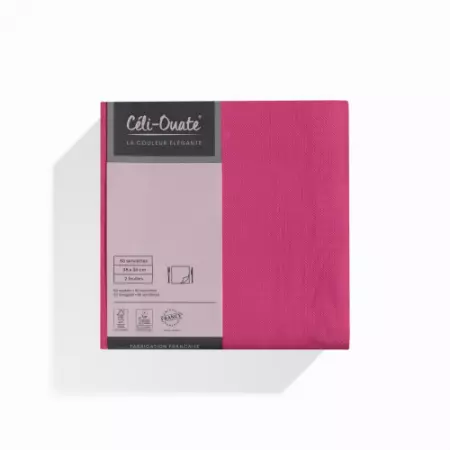50 Serviettes C&eacute;liouate 38x38 FRAMBOISE