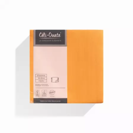 50 Serviettes C&eacute;liouate 38x38 MANDARINE