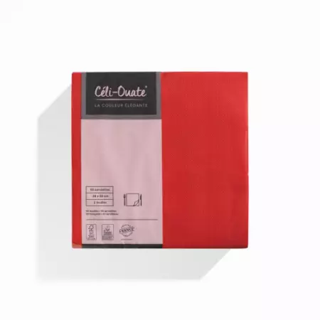 50 Serviettes C&eacute;liouate 38x38 ROUGE