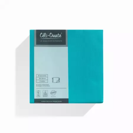 50 Serviettes C&eacute;liouate 38x38 TURQUOISE