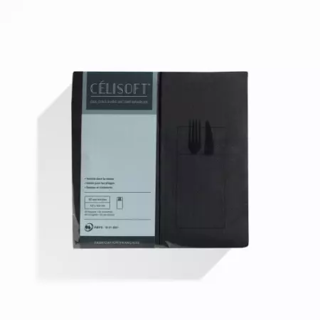 50 Serviettes C&eacute;lisoft 40x40 Lunch Pochette EBENE