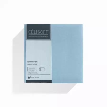 50 Serviettes Intiss&eacute; 40x40 BLEU AZUR