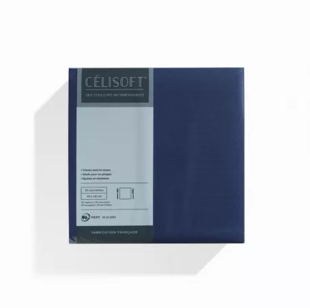 50 Serviettes Intiss&eacute; 40x40 BLEU MARINE