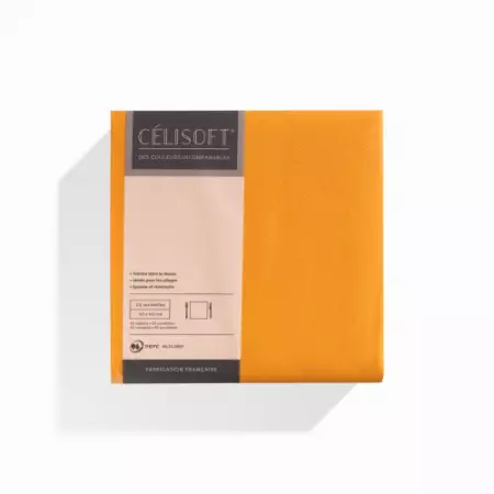 50 Serviettes Intiss&eacute; 40x40 MANDARINE