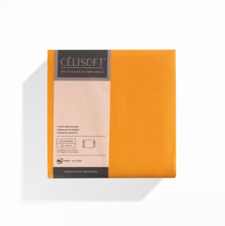 50 Serviettes Intiss&eacute; 40x40 MANDARINE