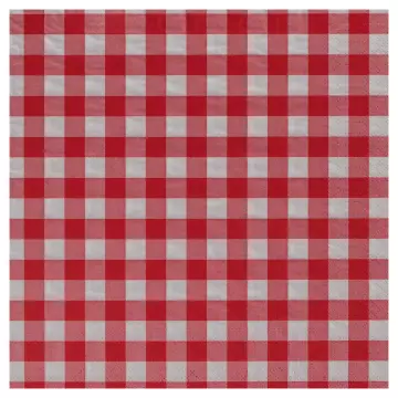 50 Serviettes Ouate 2 plis 40x40 VICHY Rouge
