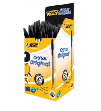 50 Stylo Bille BIC Cristal 0.5mm NOIR
