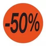 500 &eacute;tiquettes Fluo Orange  -50%