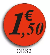 500 Etiquettes Fluo Orange 1.5�