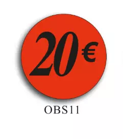 500 &eacute;tiquettes Fluo Orange 20�