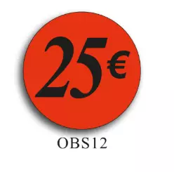 500 &eacute;tiquettes Fluo Orange 25�