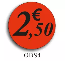 500 Etiquettes Fluo Orange 2.5�