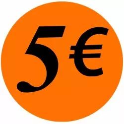 500 Etiquettes Fluo Orange 5�