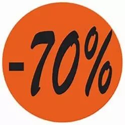 500 Etiquettes Fluo Orange-70%