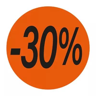 500 &eacute;tiquettes Fluo Rouge -30%