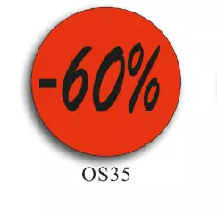 500 Etiquettes Fluo Rouge -60%