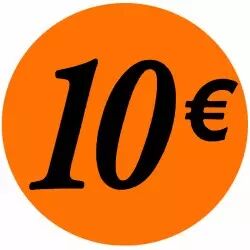 500 Etiquettes Fluo Rouge 10�