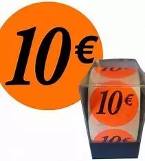 500 Etiquettes Fluo Rouge 10�