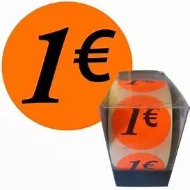 500 Etiquettes Fluo Rouge 1�