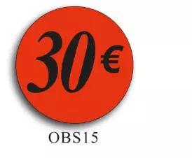 500 &eacute;tiquettes Fluo Rouge 30 �