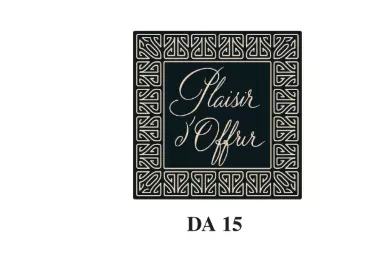 500 &eacute;tiquettes plaisir d\'offrir kote dorure carr&eacute; noir