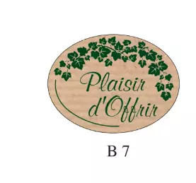 500 ETIQUETTES PLAISIR D\'OFFRIR KRAFT VERT / ETB7