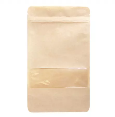 500 SACS AUTO-FERMETURE 250 GR 45 + 13 PET + 27 CPP G/M2 13+3,5x22,5 CM NATUREL KRAFT