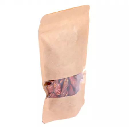 500 SACS AUTO-FERMETURE 250 GR 45 + 13 PET + 27 CPP G/M2 13+3,5x22,5 CM NATUREL KRAFT