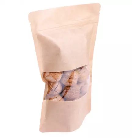 500 SACS AUTO-FERMETURE 500 GR 45 + 13 PET + 27 CPP G/M2 16+4x27 CM NATUREL KRAFT