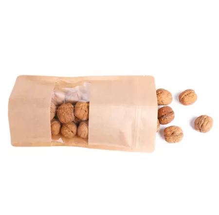 500 SACS AUTO-FERMETURE 500 GR 45 + 13 PET + 27 CPP G/M2 16+4x27 CM NATUREL KRAFT