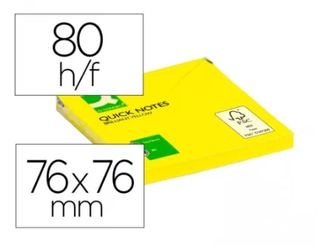 6 Bloc Notes QC 75x75 80 Feuilles JAUNE