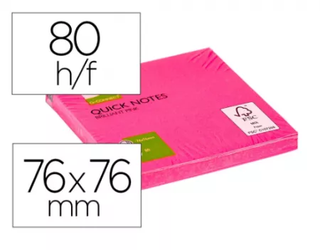 6 Bloc Notes QC 75x75 80 Feuilles ROSE