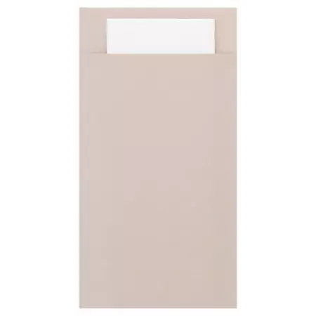 60 POCHETTES 10X20 CM KRAFT BRUN/SERV CELI-OUATE&reg; 39X39 BLANC