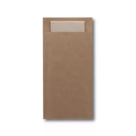60 POCHETTES 10X20 CM KRAFT BRUN/SERV CELI-OUATE&reg; 39X39 KRAFT