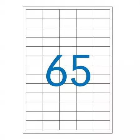 6500 Etiquettes 38x21.2 BLANC Enlevables