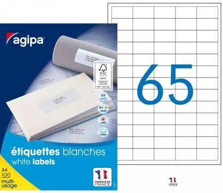 6500 Etiquettes 38x21.2 BLANC