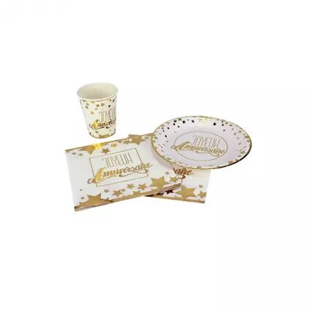 8 ASSIETTES 18CM JOYEUX ANNIVERSAIRE